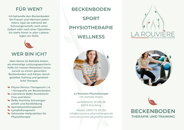 Flyer für La Rouviere Physiotherapie